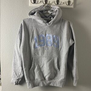 Taylor Swift 1989 T.S. Embroidered Blue and Grey Hoodie